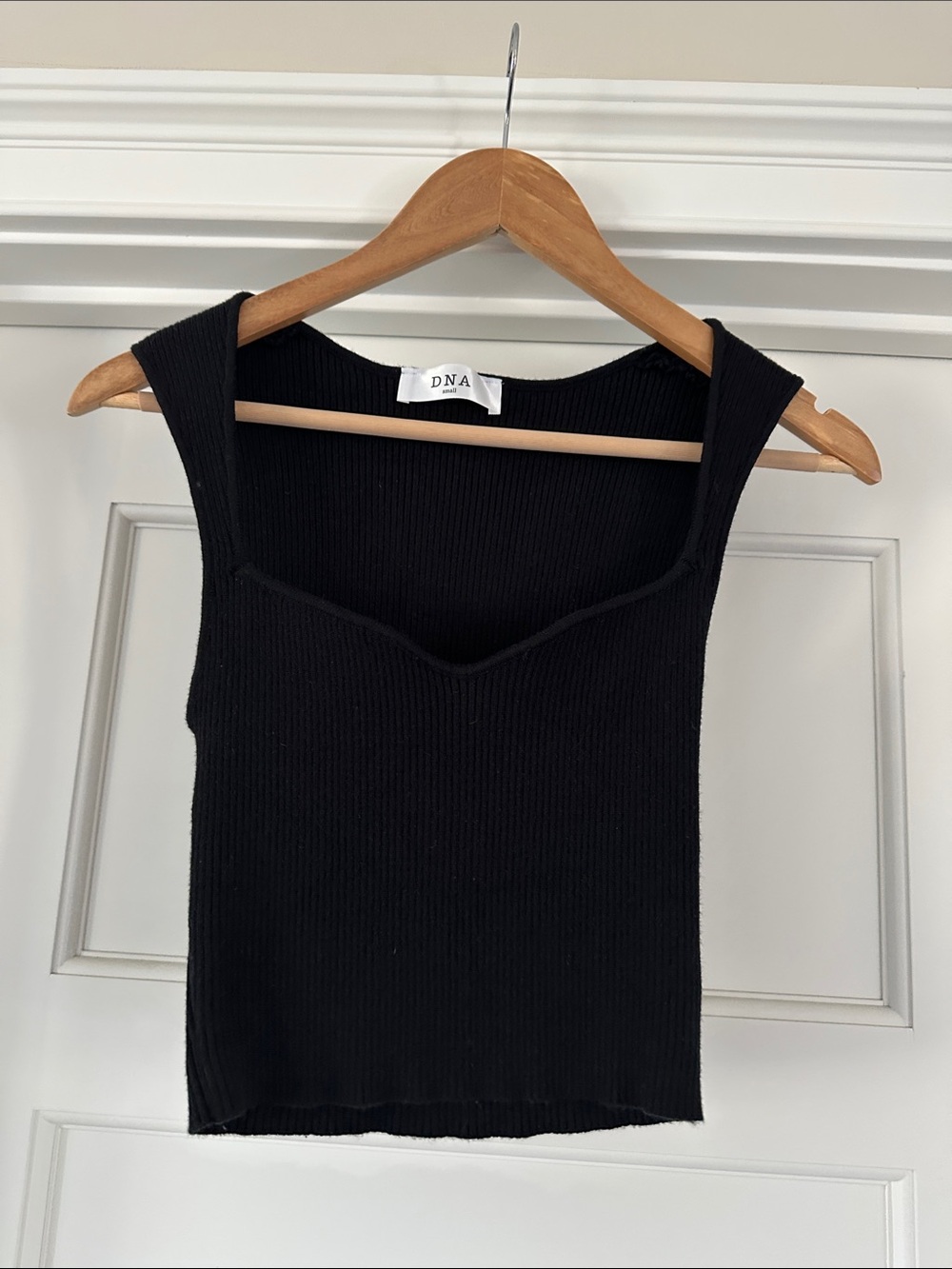 Black Ribbed Knit Tank Top